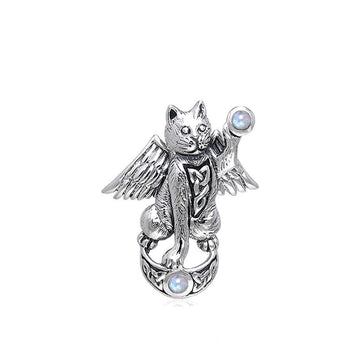 Celtic Cat Angel Moon Pendant TPD342 - Jewelry